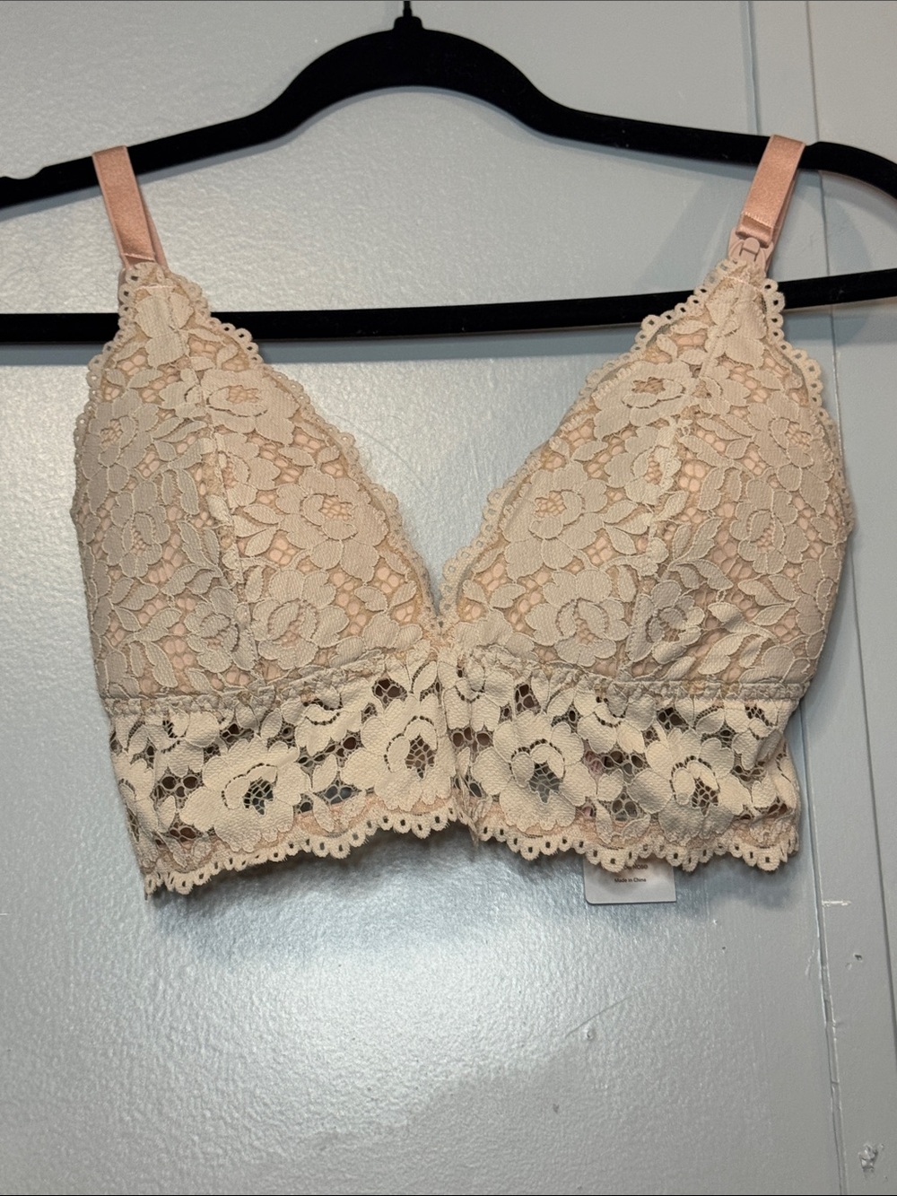 MOMANDA Women's Lace Nursing Bra Wirefree Padded Maternity Bralette 34DD